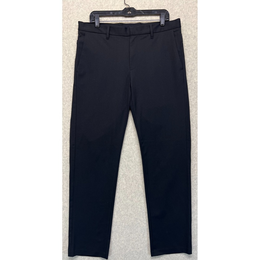 Ministry Of Supply Mens Velocity Dress Pants Black Flat Front Straight Leg 34x32